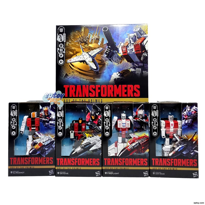 Transformers Generations Age of the Primes Superion Aerialbot Silverbolt Skydive Fireflight Air Raid Slingshot Set