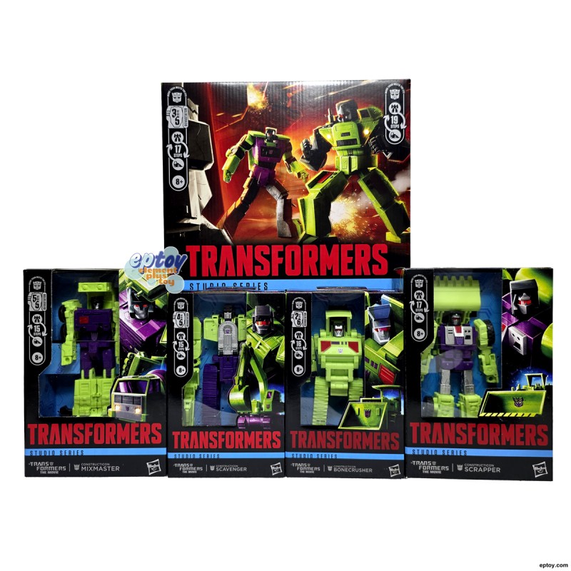 Transformers Studio Series The Movie Devastator Constructicon Long Haul Hook Scavenger Mixmaster Scrapper Bonecrusher Set